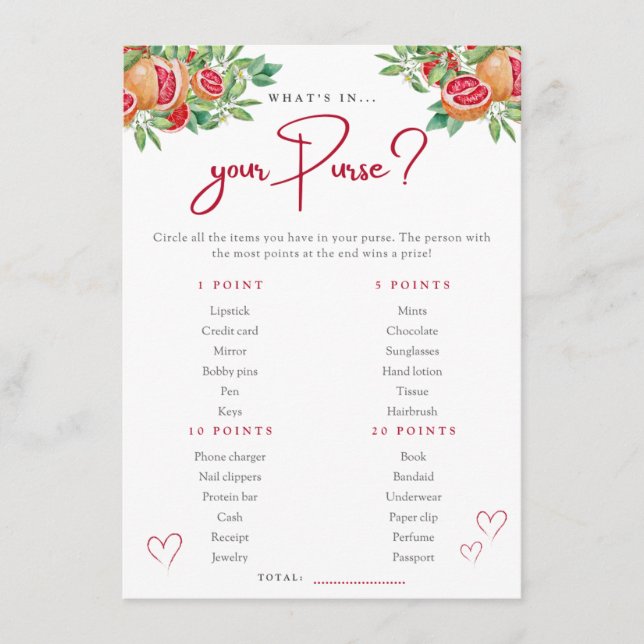 Carte D'accompagnement Citrus Greenery | Qu'est-ce qu'il y a dans votre s (Devant)