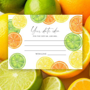 Carte D'accompagnement Citrus - Idées de soirée en amoureux \ Pot de rend