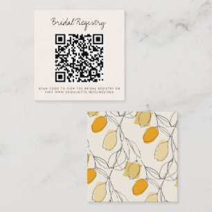 Carte D'accompagnement Citrus Lemon QR Code en ligne Registre de la nupti