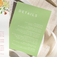 Citrus Minimalist Mariage vert simple Détails