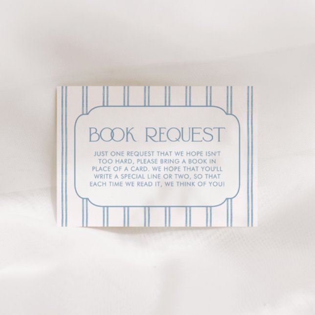 Carte D'accompagnement Classic Blue Striped Books for Baby (Créateur téléchargé)