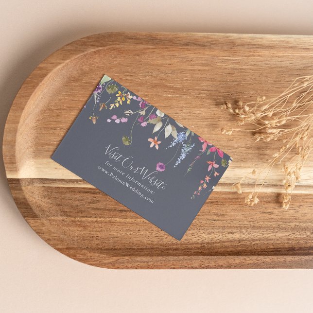 Carte D'accompagnement Classic Blue Wild Floral Site Mariage (Créateur téléchargé)