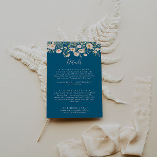 Carte D'accompagnement Classic Boho Blush Fleur sauvage Blue Détails du M