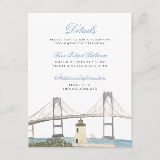 Carte D'accompagnement Classic Coastal Mariage Details Card - Newport, RI