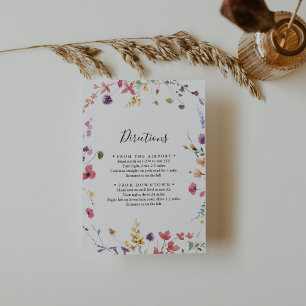 Carte D'accompagnement Classic Colorful Wild Floral Directions Mariages
