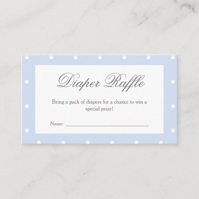 Carte D'accompagnement Classic Dusty Blue Bow Baby shower Déchets Raffle (Devant)