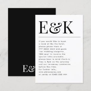 Carte D'accompagnement Classic Elegant Bold Gros Monogramme Détails du Ma