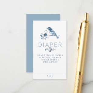 Carte D'accompagnement Classic Floral Blue Boy Baby shower Déchets Raffle