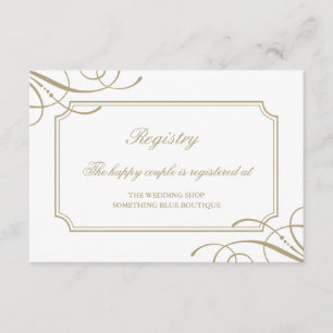 Carte D'accompagnement Classic Gold Frame Luxury Mariage Registry