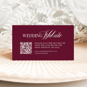 Carte D'accompagnement Classic Luxe Bourgogne Code QR du site Web de ma