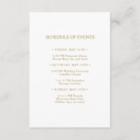 Classic Minimalist Gold Mariage Horaire des événem