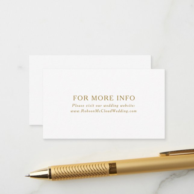 Carte D'accompagnement Classic Minimalist Mariage Gold (Devant/Arrière en situation)