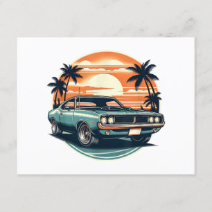 Carte D'accompagnement Classic Muscle Car Retro Style Vintage