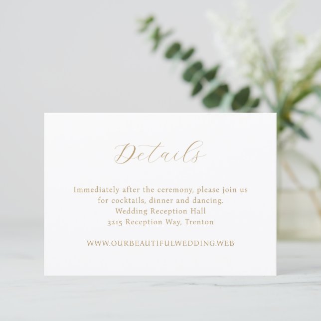 Carte D'accompagnement Classic Neutral Monogram Elegant Wedding (Debout devant)