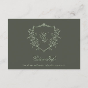 Carte D'accompagnement Classic Olive Sage Wreath Détails Mariage élégant