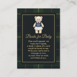 Carte D'accompagnement Classic Polo Teddy Bear Preppy Plaid Baby Shower