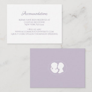 Carte D'accompagnement Classic Regency Purple Caméo Mariage Hébergement