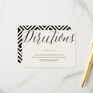 Carte D'accompagnement Classic Script grec Key Geo Mariage Directions