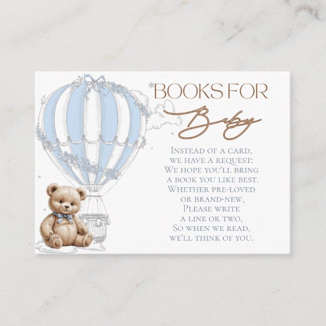 Carte D'accompagnement Classic Teddy Bear Toile Balloon Livres pour bébé (Devant)