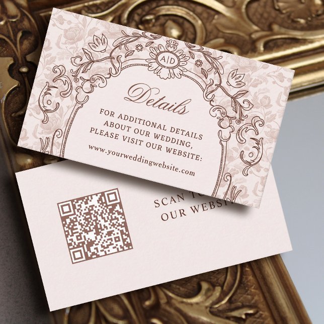 Carte D'accompagnement Classic Vintage Frame Mariage Détails Website (Créateur téléchargé)