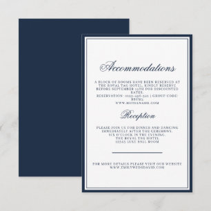 Carte D'accompagnement Classic White Navy Élégant Regal
