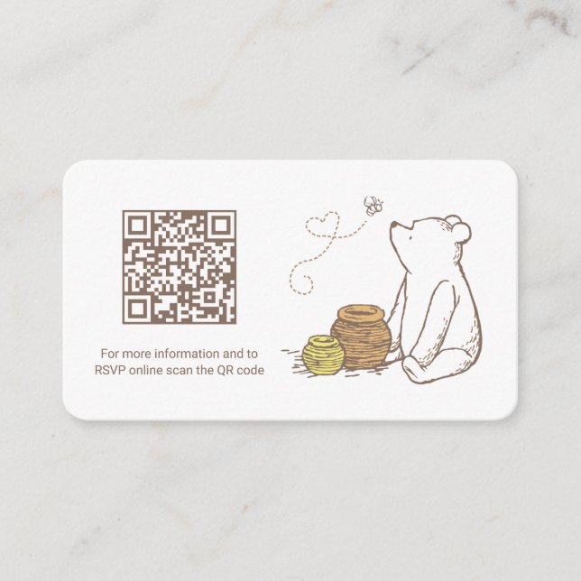 Carte D'accompagnement Classic Winnie the Pooh Baby shower Cadeau Registr (Devant)