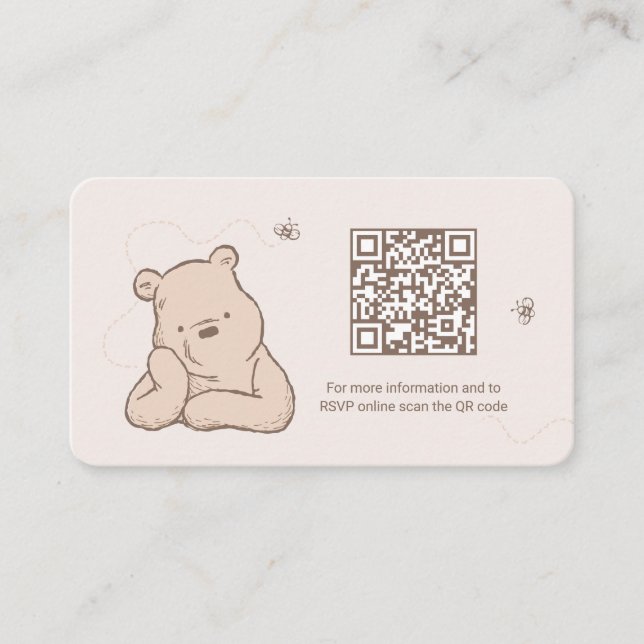 Carte D'accompagnement Classic Winnie the Pooh Baby shower Cadeau Registr (Devant)