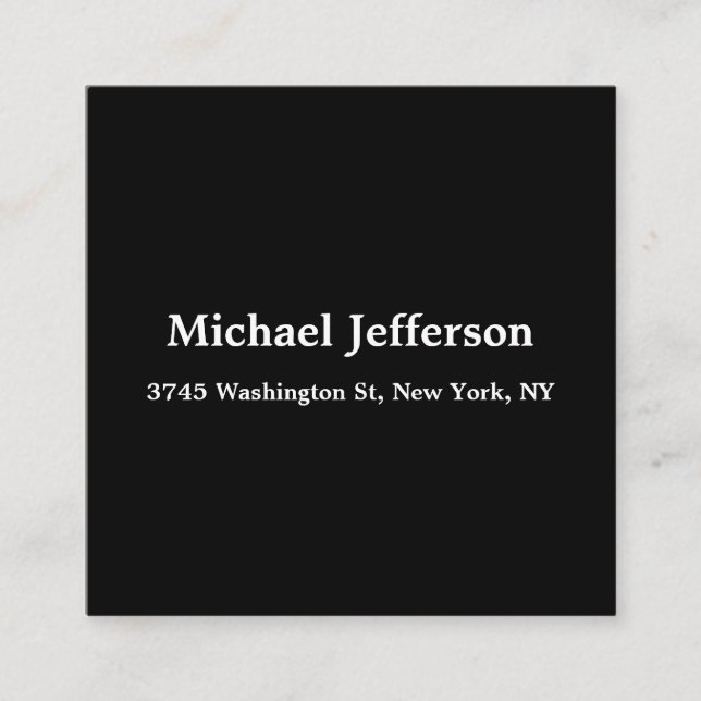 Carte D'accompagnement Classique Créatif tendance Noir & Blanc (Devant)