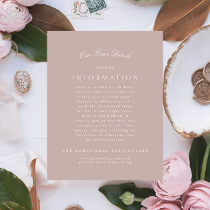 Carte D'accompagnement Classique Elegant rose Taupe Mariage formel