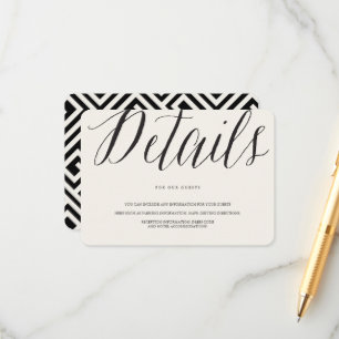 Carte D'accompagnement Classique Simple Script Moderne Chic Mariage Détai