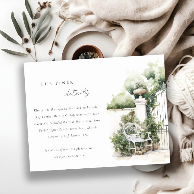 Carte D'accompagnement Classy French Garden Paysage Mariage Détails (Créateur téléchargé)