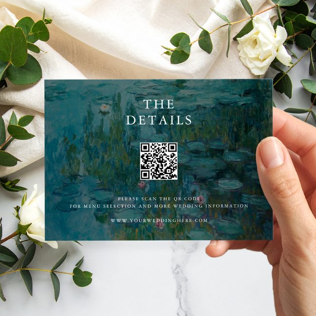 Carte D'accompagnement Claude Monet Water Lilies Mariage (Créateur téléchargé)