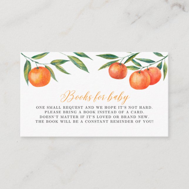 Carte D'accompagnement Clementine "Cutie" Livres pour Baby shower (Devant)