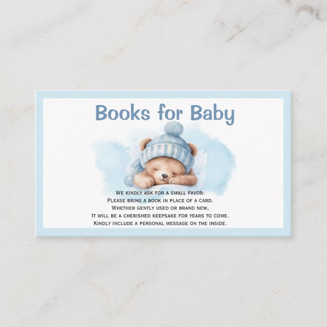 Carte D'accompagnement Cloud 9 Bear Baby shower Books for baby Card (Devant)