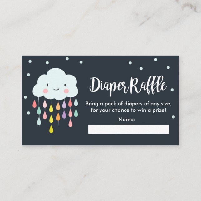 Carte D'accompagnement Cloud Diaper Raffle Card Pluie goutte Baby shower (Devant)
