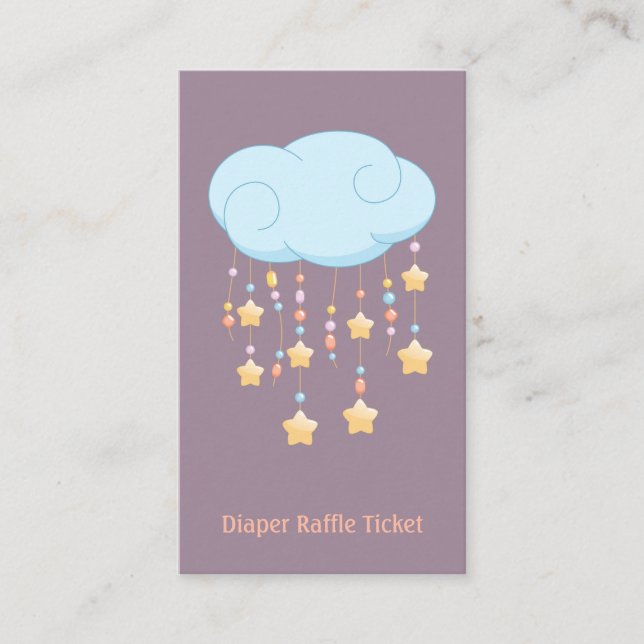 Carte D'accompagnement Cloud Mobile Baby shower Déchets Ticket (Devant)