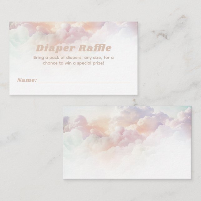 Carte D'accompagnement Cloud Neuf Baby showers Rainbow Cloud (Devant / Derrière)