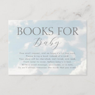 Carte D'accompagnement Cloud Neuf livres pour Baby Sky Baby shower