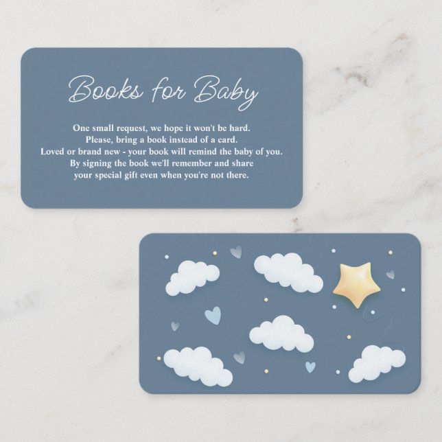 Carte D'accompagnement Cloud Thème Baby shower bleu Demande de réservatio (Devant / Derrière)