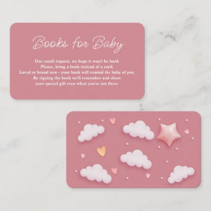 Carte D'accompagnement Cloud Thème Baby shower rose Demande de réservatio