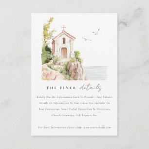 Carte D'accompagnement Coastal Catholic Watercolor Church Détails sur le