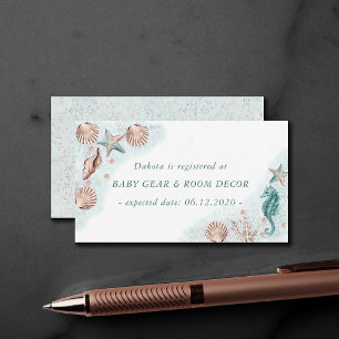 Carte D'accompagnement Coastal Chic   Demande de photo Turquoise Starfish