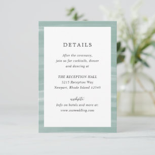 Carte D'accompagnement Coastal Chic Muted Green Mariage élégant