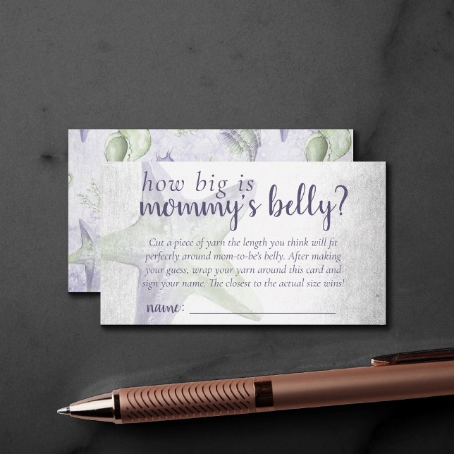 Carte D'accompagnement Coastal Chic | Violet Green Starfish Mommys Belly (Créateur téléchargé)