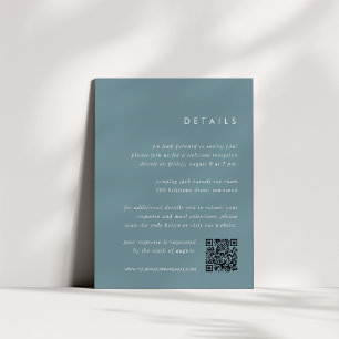 Carte D'accompagnement Coastal Dusty Blue All-in-One Détails du Mariage