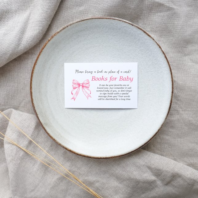 Carte D'accompagnement Cocardette Rose Rétro Fille Livre pour Baby Shower (Créateur téléchargé)