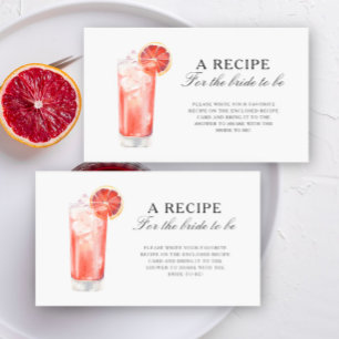 Carte D'accompagnement Cocktail Citrus - Recette pour la future mariée