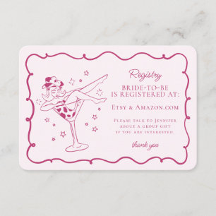 Carte D'accompagnement Cocktails roses et Cowgirls Rodeo Registry Inserti