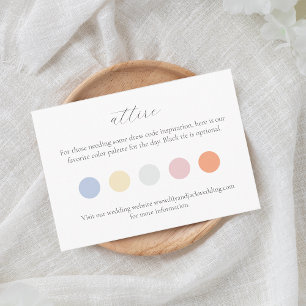 Carte D'accompagnement Code de tenue de mariage en couleur pastel pointil