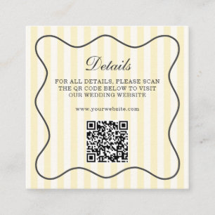 Carte D'accompagnement Code QR à rayures jaunes claires
